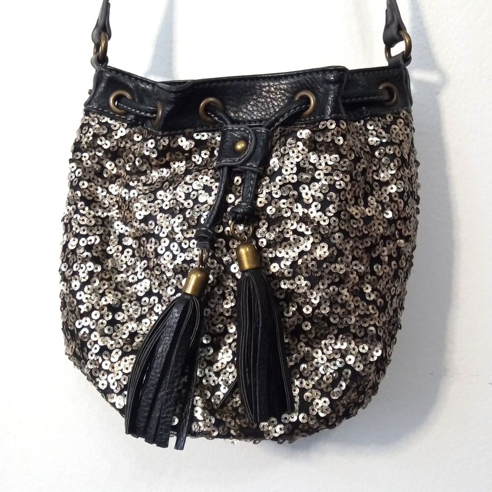 *SPRING CLEARANCE* Nine West Vintage America Boho Bucket Purse Black Silver